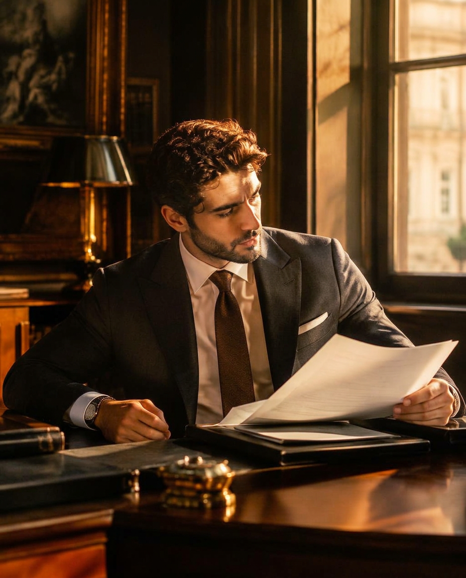 Executive reviewing his resume